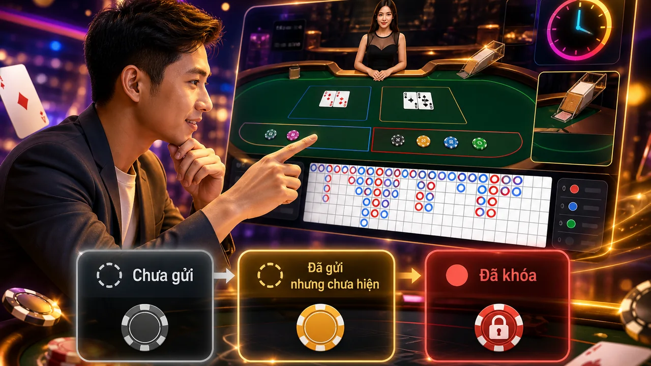 Trước giờ vào bàn: kiểm tra lượt cược đã chốt trên Alo789 live casino