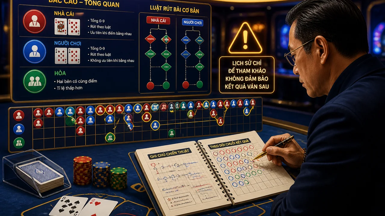 Đọc chuỗi baccarat tỉnh táo: Alo789 giải thích bảng kết quả không hứa thắng